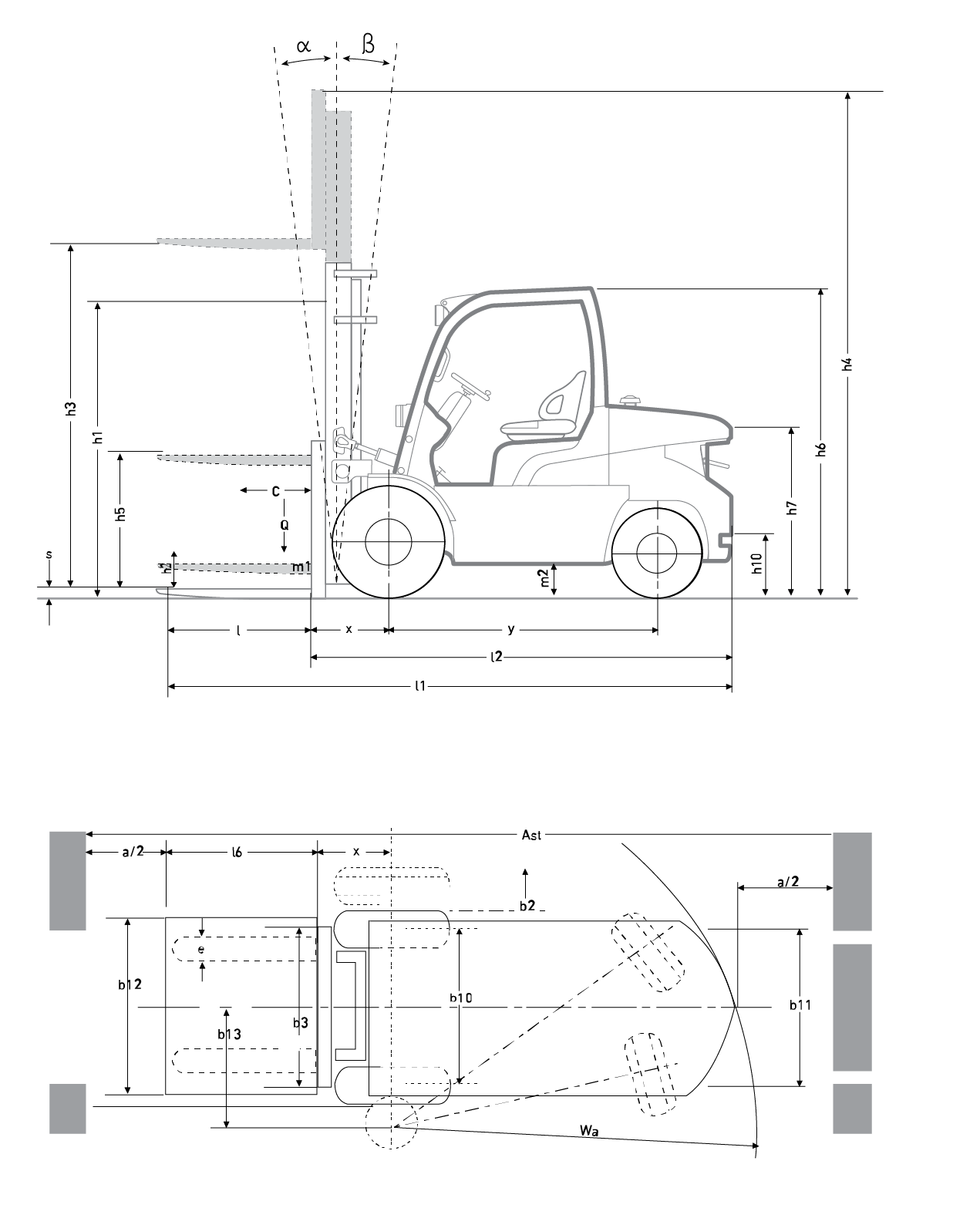 LPG forklift truck, 4.0–5.5 tonnes,  FG40-55(C)N3 series