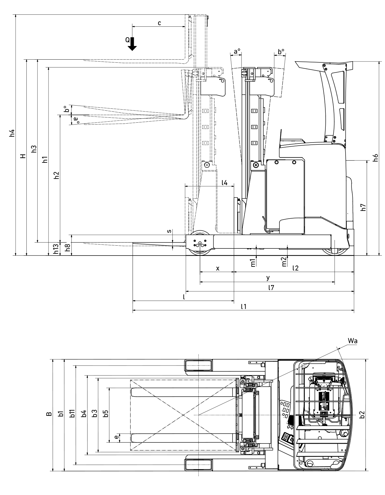 Electric forklift with retractable mast, 1.2–1.4 tonnes, RB12-14N3(L)(C) series