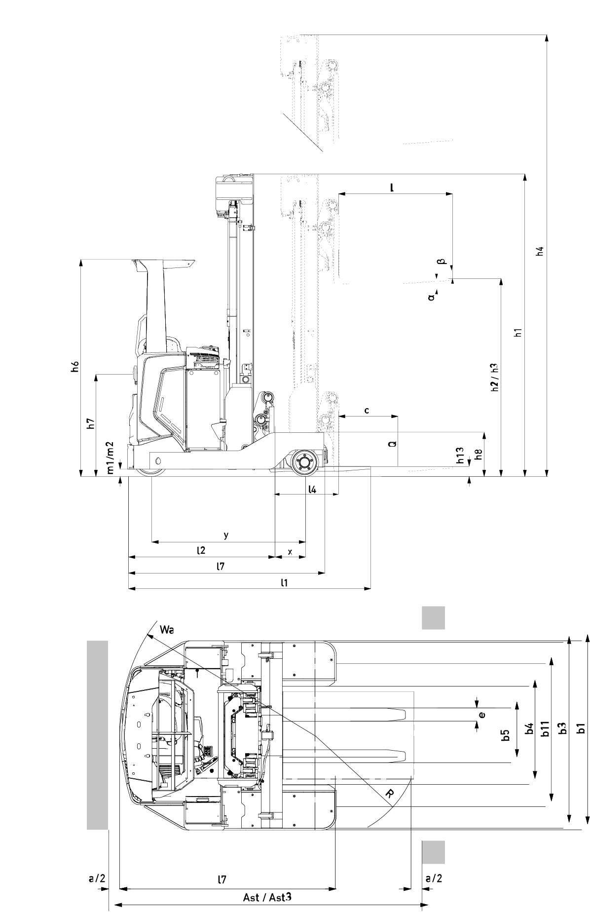 Electric forklift with retractable mast, 2.0–2.5 tonnes, RBM20-25N2 series