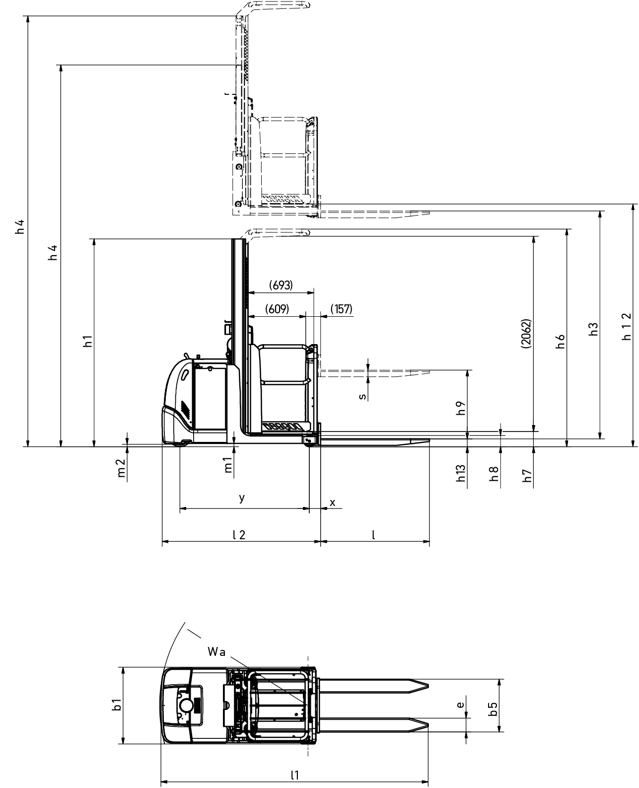 Order picker, second level, 1.0 tonnes, OPBL10P Series