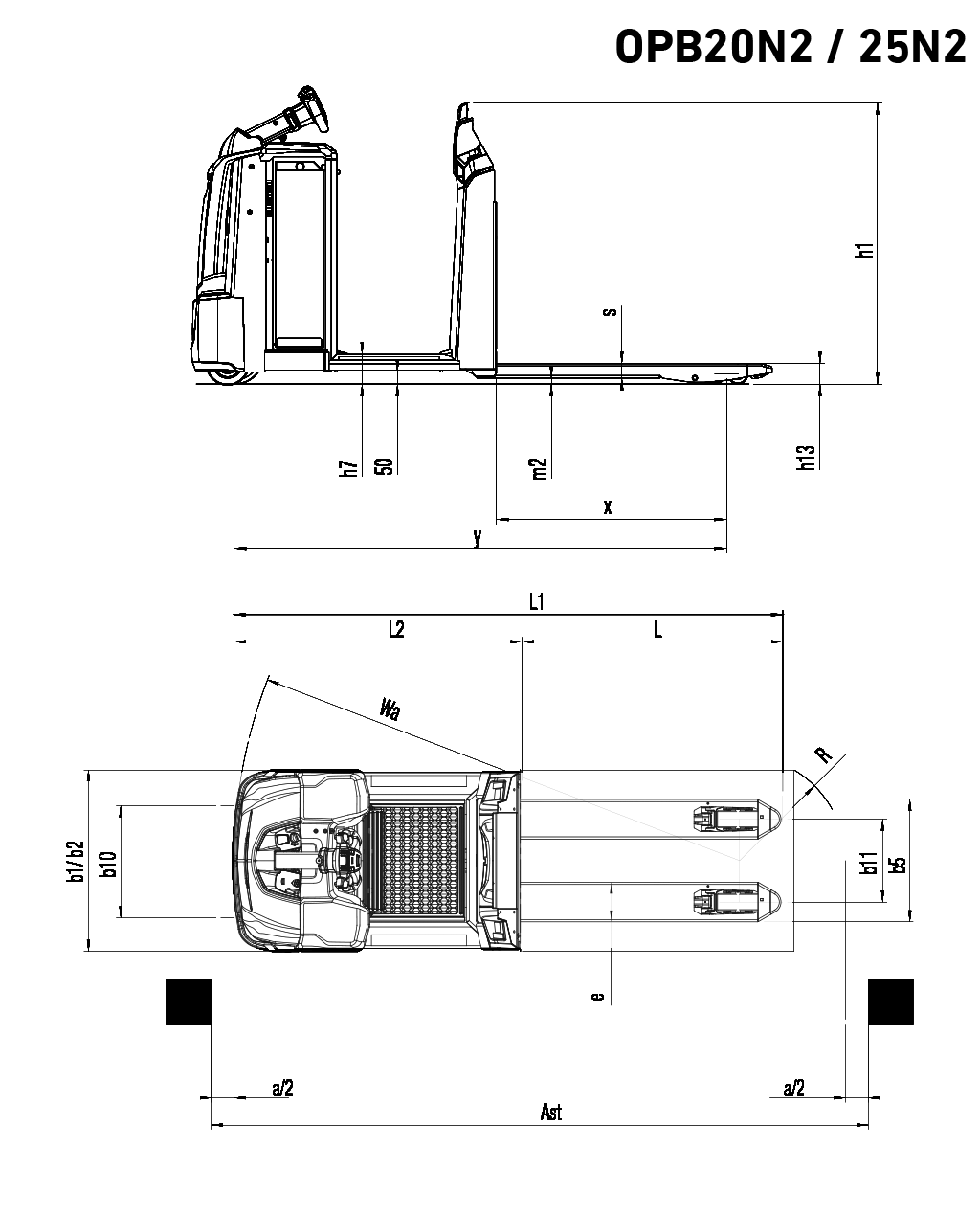 Order picker, low level, 1.2–2.5 tonnes, OPB12-25N2 series