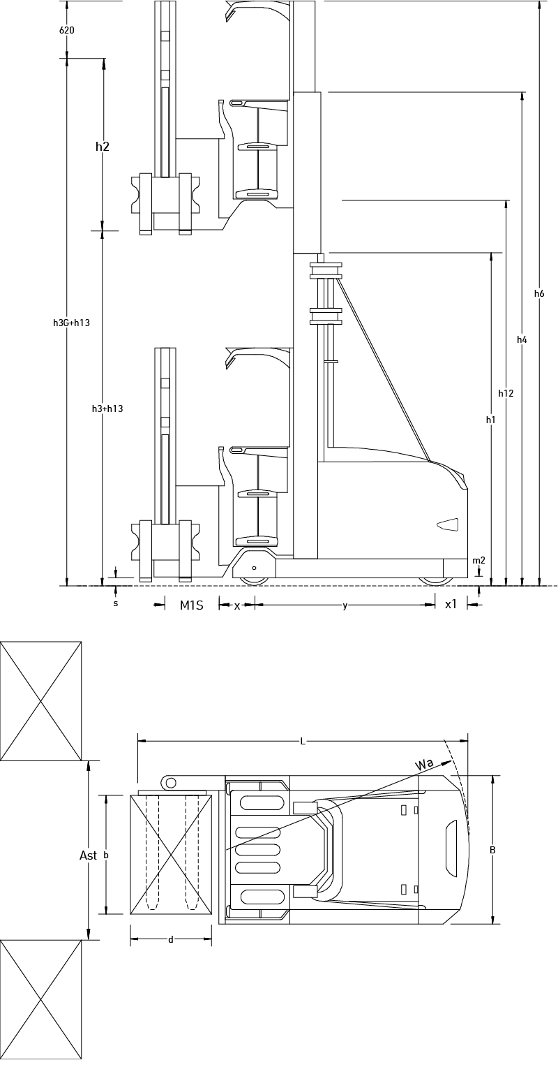 VNA truck, man-up, 1.1–2.0 tonnes, VNT11-20(XL) series