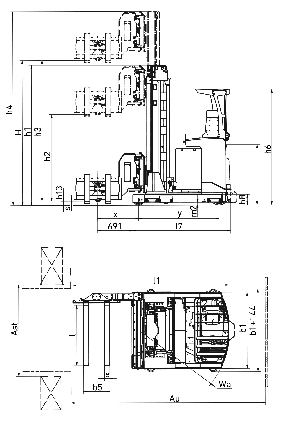 VNA truck, man-down, 1.3–1.5 tonnes, THD13-15N3 series