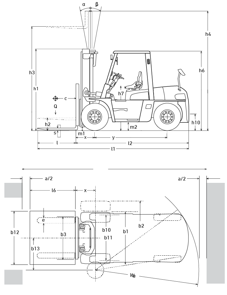 Diesel forklift truck, 6.0–10.0 tonnes, FD60-100N3 series