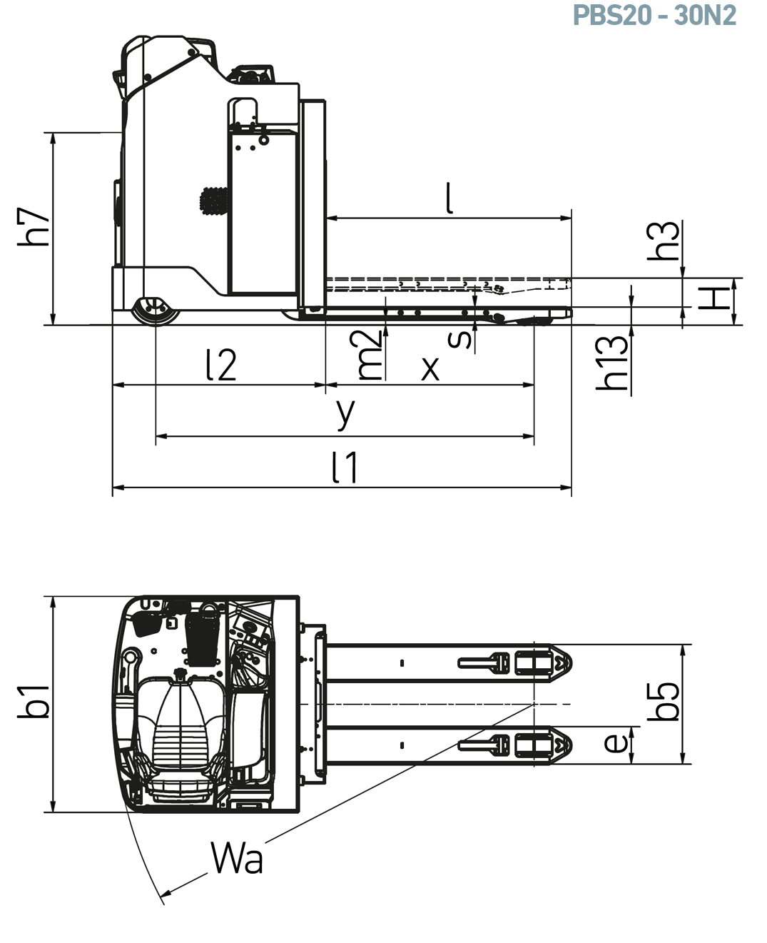 Power Pallet with operating chair, 2.0–3.0 tonnes, PBS20-30N2 series